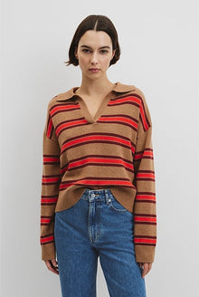 Australian Cotton Blend Stripe Knit Polo