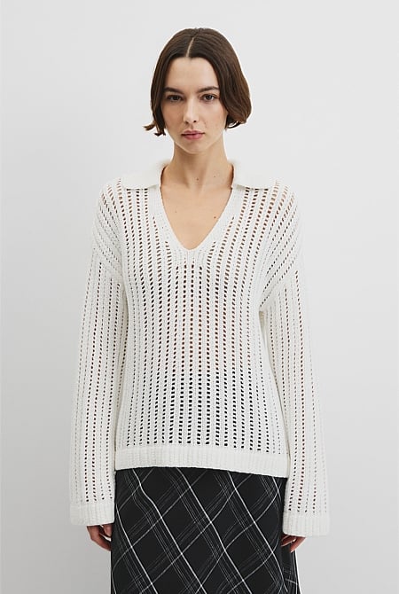 Australian Good Earth Cotton Long Sleeve Tape Knit