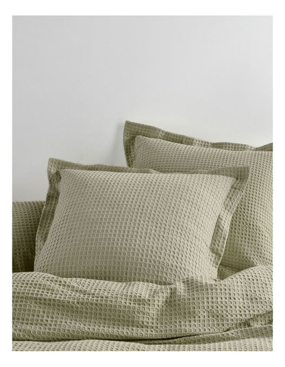Deluxe Waffle Quilt Cover Set in Eucalyptus