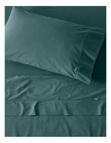 Stonewashed Cotton Pillowcase Pair in Dusky Green
