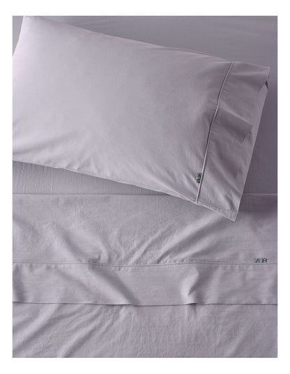 Stonewashed Cotton Pillowcase Pair in Purple Heather