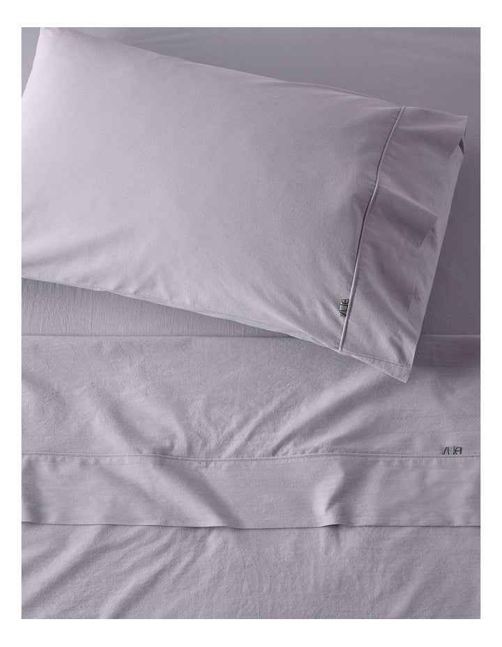 Stonewashed Cotton Pillowcase Pair in Purple Heather