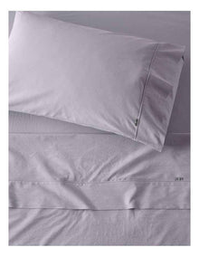 Stonewashed Cotton Pillowcase Pair in Purple Heather