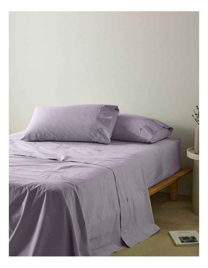 Stonewashed Cotton Pillowcase Pair in Purple Heather