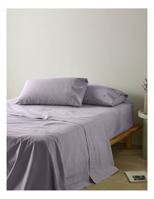 Stonewashed Cotton Pillowcase Pair in Purple Heather