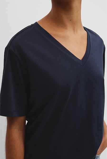Australian Cotton V-Neck Neck T-Shirt