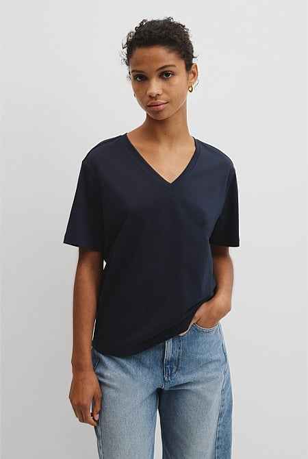 Australian Cotton V-Neck Neck T-Shirt