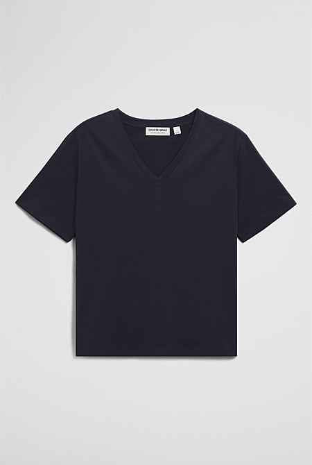 Australian Cotton V-Neck Neck T-Shirt