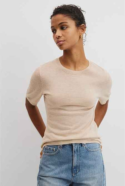 Merino Short Sleeve Knit T-Shirt