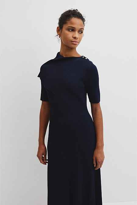 Trim Detail Knit Dress