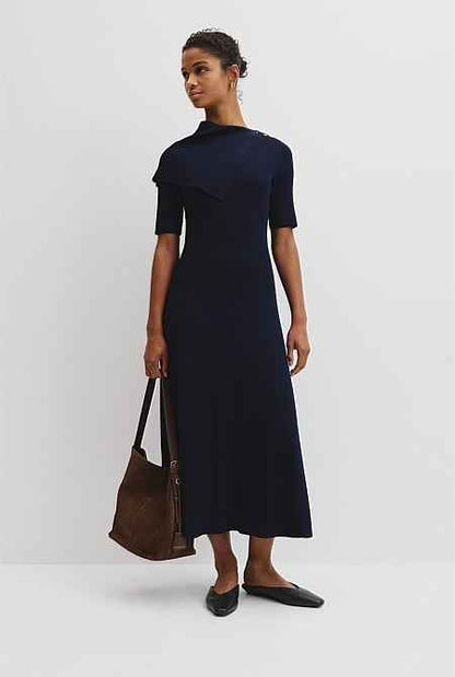 Trim Detail Knit Dress