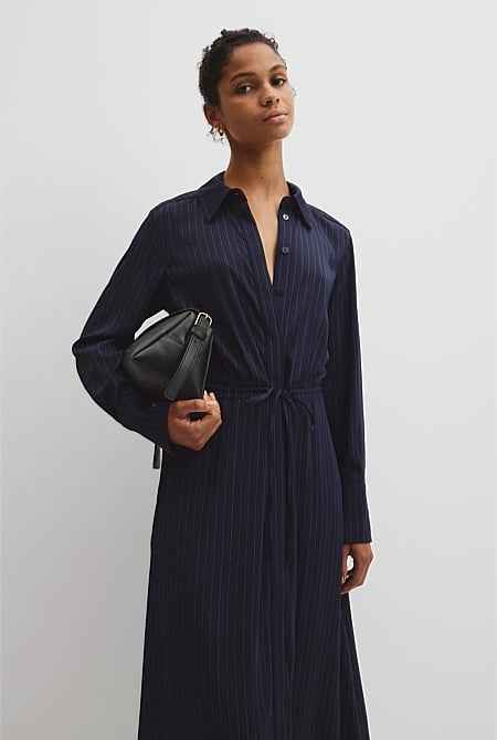 Pinstripe Shirt Dress