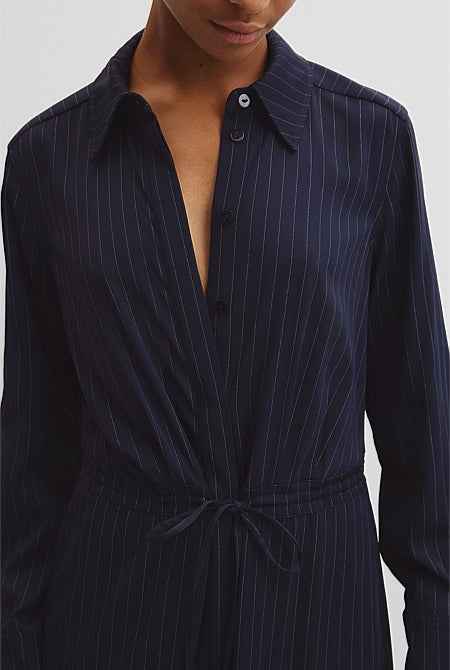 Pinstripe Shirt Dress