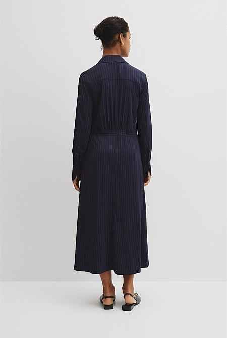 Pinstripe Shirt Dress