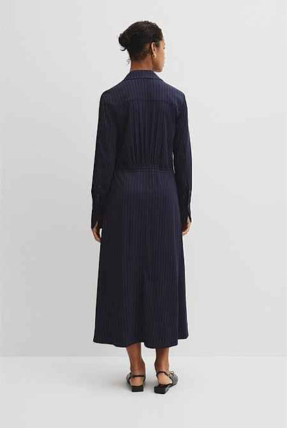 Pinstripe Shirt Dress