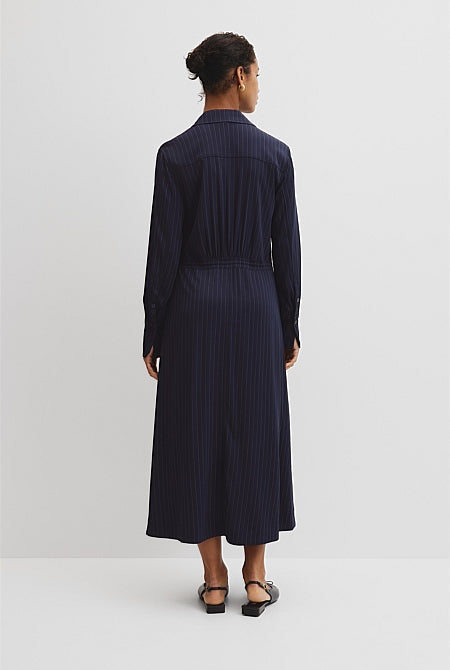 Pinstripe Shirt Dress