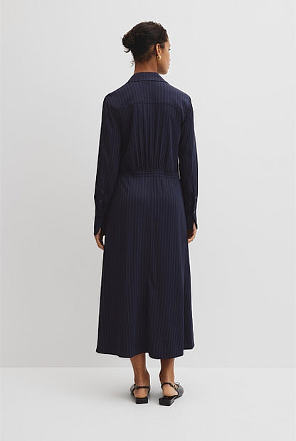 Pinstripe Shirt Dress