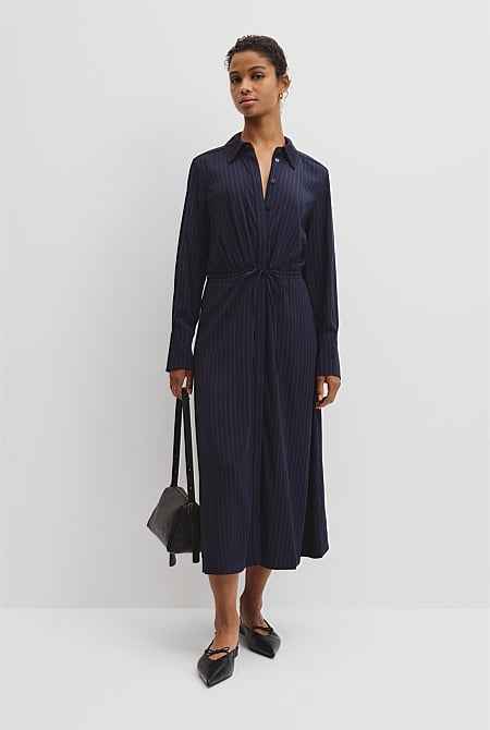 Pinstripe Shirt Dress