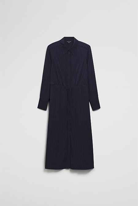 Pinstripe Shirt Dress