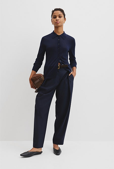 Merino Long Sleeve Knit Shirt