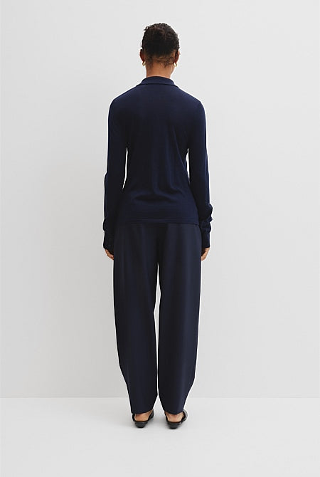 Merino Long Sleeve Knit Shirt