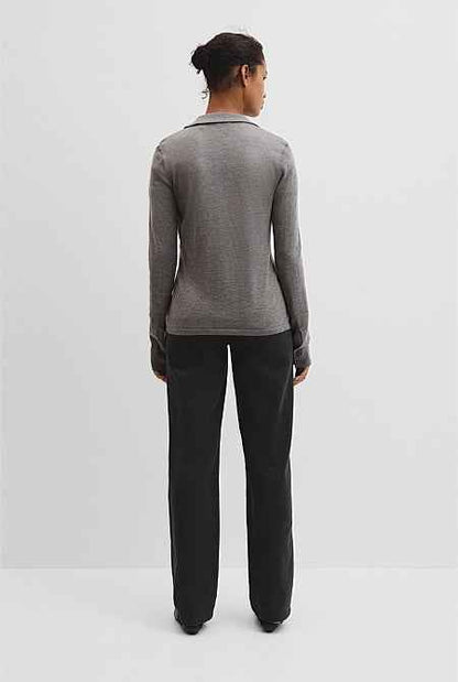 Merino Long Sleeve Knit Shirt