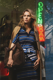 Australian Merino Stripe Polo Knit Dress