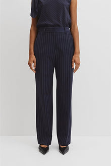 Wool Blend Tailored Straight Pinstripe Pant