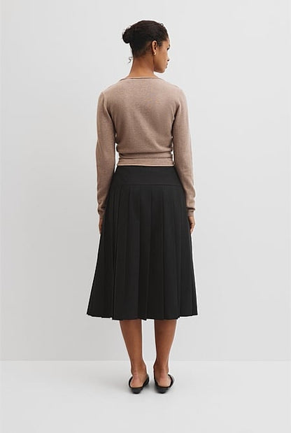 Merino Button Detail Wrap Knit