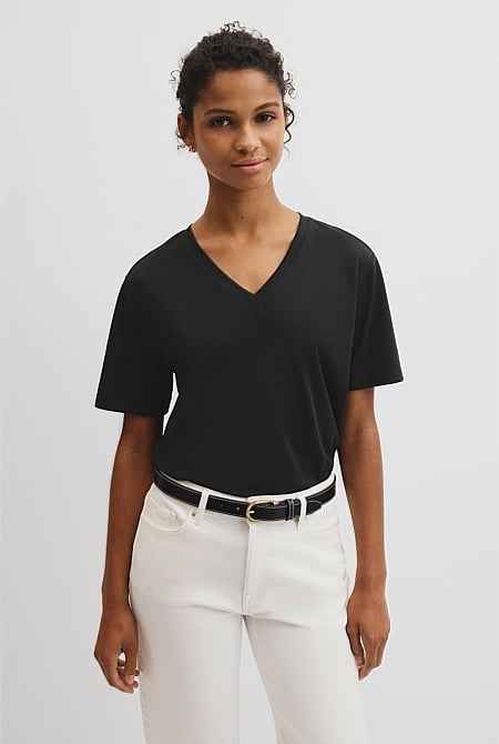 Australian Cotton V-Neck Neck T-Shirt