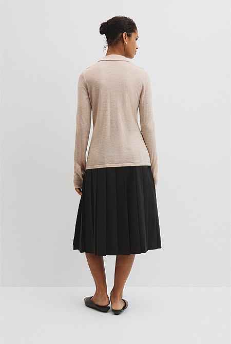 Merino Long Sleeve Knit Shirt