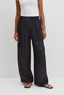 Scarf Stripe Washable Silk Pant