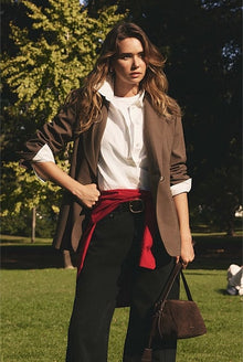 Wool Blend Cross Over Blazer