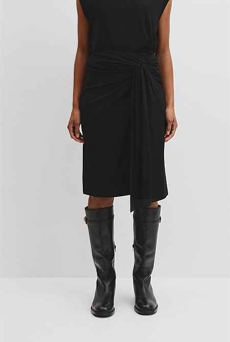Twist Crepe Skirt