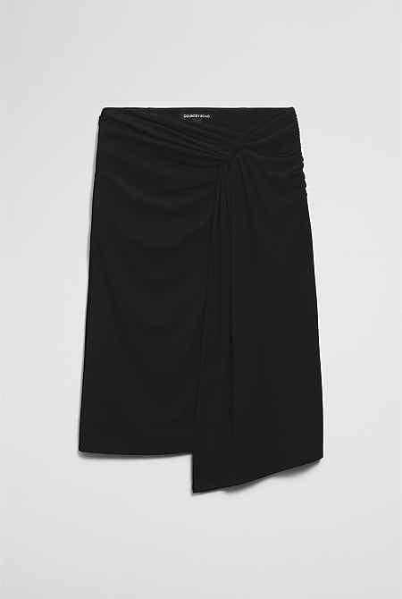Twist Crepe Skirt