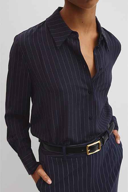 Silk Pinstripe Shirt