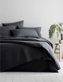 REILLY KING BEDCOVER IN CARBON