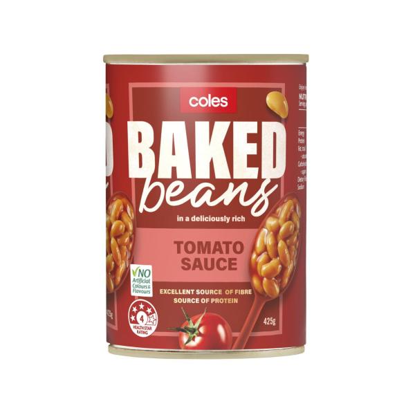 COLES BAKED BEANS CANNED:REGULAR:.:425GRAM