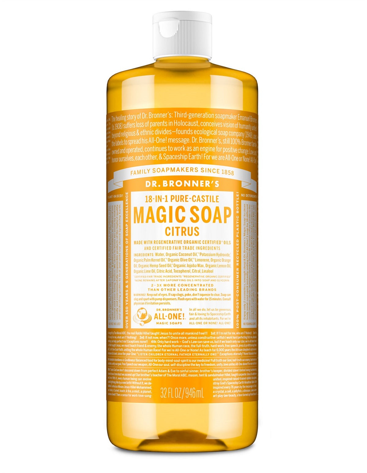 LIQUID CASTILE SOAP 946ML - CITRUS ORANGE