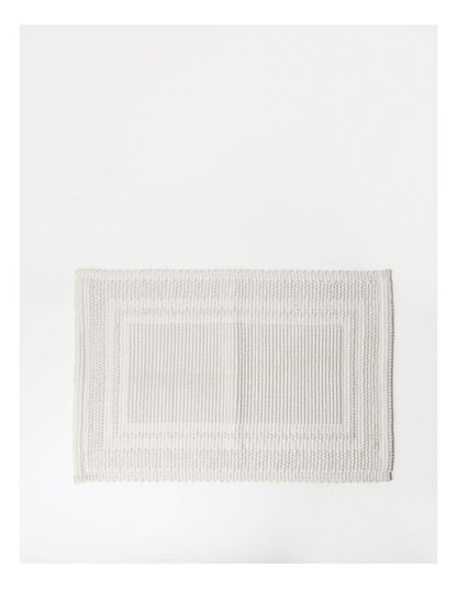 Textured Bath Mat in White