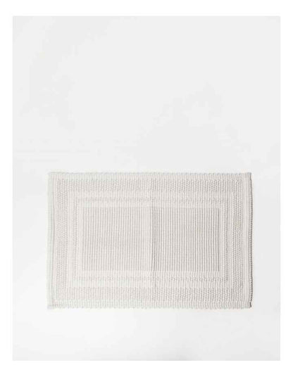 Textured Bath Mat in White