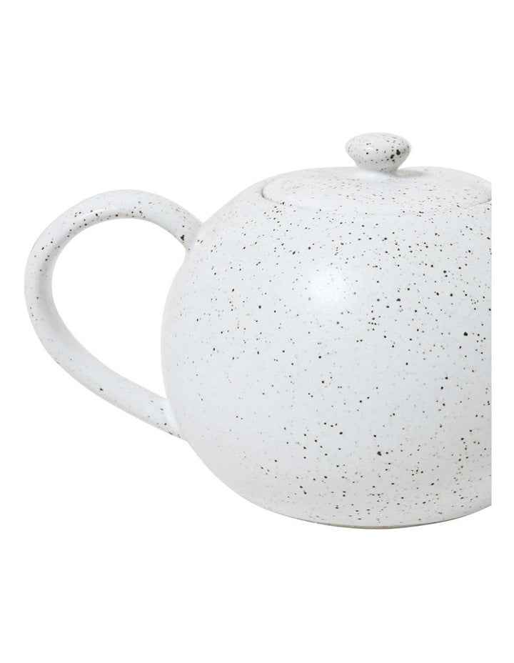 Natural Home Teapot 600ml in White Speckle