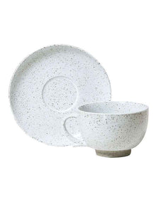 Natural Home Cup and Saucer Set in White