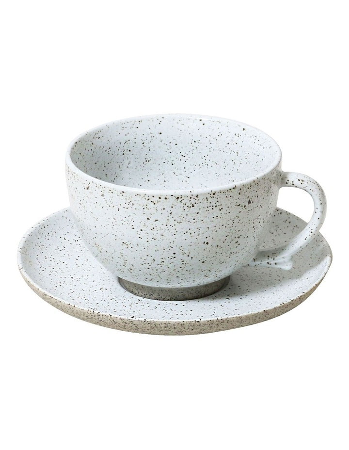Natural Home Cup and Saucer Set in White