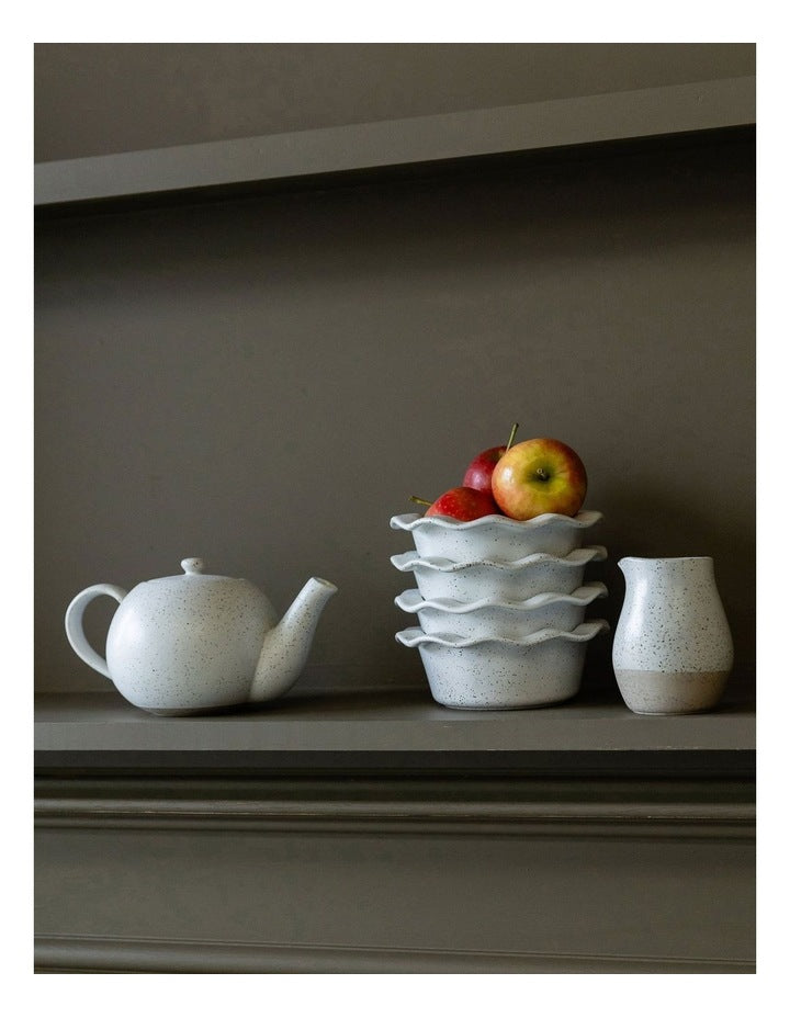 Natural Home Cup and Saucer Set in White