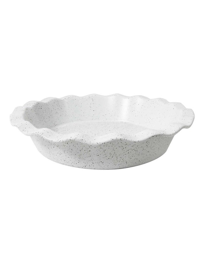 Natural Home Family Pie Dish in White Speckle