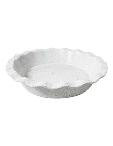 Natural Home Family Pie Dish in White Speckle