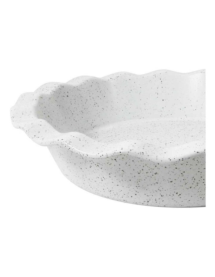 Natural Home Family Pie Dish in White Speckle