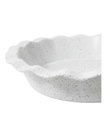Natural Home Family Pie Dish in White Speckle