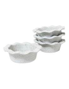 Natural Home Mini Pie Dish Set of 4 in White Speckle